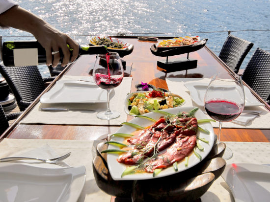 Dinner at the sailboat